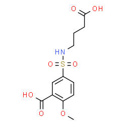 ChemSpider 2D Image | 5-[(3-Carboxypropyl)sulfamoyl]-2-methoxybenzoic acid | C12H15NO7S