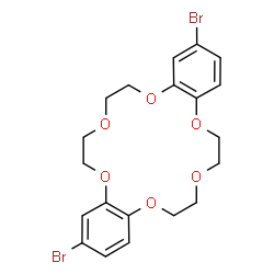 ChemSpider 2D Image | 2,14-Dibromo-6,7,9,10,17,18,20,21-octahydrodibenzo[b,k][1,4,7,10,13,16]hexaoxacyclooctadecine | C20H22Br2O6