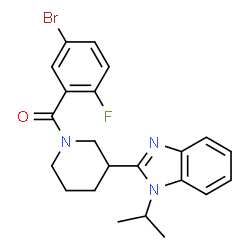 ChemSpider 2D Image | (5-Bromo-2-fluorophenyl)[3-(1-isopropyl-1H-benzimidazol-2-yl)-1-piperidinyl]methanone | C22H23BrFN3O