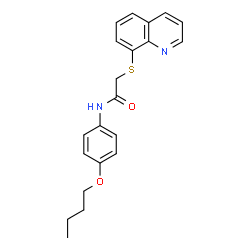 ChemSpider 2D Image | N-(4-Butoxyphenyl)-2-(8-quinolinylsulfanyl)acetamide | C21H22N2O2S