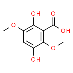 ChemSpider 2D Image | 2,5-Dihydroxy-3,6-dimethoxybenzoic acid | C9H10O6