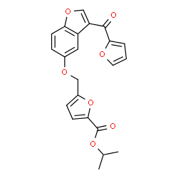 ChemSpider 2D Image | Isopropyl 5-({[3-(2-furoyl)-1-benzofuran-5-yl]oxy}methyl)-2-furoate | C22H18O7