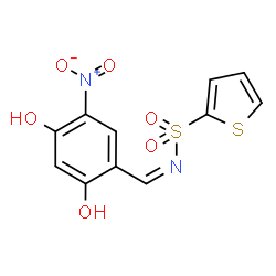 ChemSpider 2D Image | N-[(Z)-(2,4-Dihydroxy-5-nitrophenyl)methylene]-2-thiophenesulfonamide | C11H8N2O6S2
