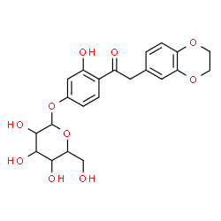 ChemSpider 2D Image | 4-(2,3-Dihydro-1,4-benzodioxin-6-ylacetyl)-3-hydroxyphenyl hexopyranoside | C22H24O10