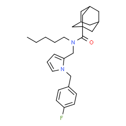 ChemSpider 2D Image | N-{[1-(4-Fluorobenzyl)-1H-pyrrol-2-yl]methyl}-N-pentyl-1-adamantanecarboxamide | C28H37FN2O