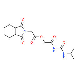 ChemSpider 2D Image | 2-[(Isopropylcarbamoyl)amino]-2-oxoethyl (1,3-dioxooctahydro-2H-isoindol-2-yl)acetate | C16H23N3O6