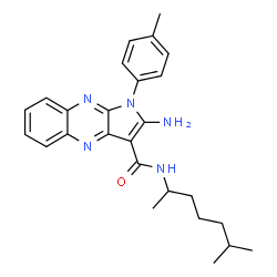 ChemSpider 2D Image | 2-Amino-N-(6-methyl-2-heptanyl)-1-(4-methylphenyl)-1H-pyrrolo[2,3-b]quinoxaline-3-carboxamide | C26H31N5O