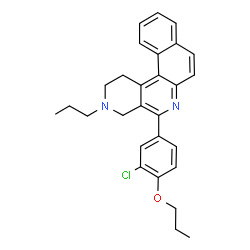 ChemSpider 2D Image | 5-(3-Chloro-4-propoxyphenyl)-3-propyl-1,2,3,4-tetrahydronaphtho[2,1-c][2,7]naphthyridine | C28H29ClN2O