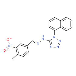 ChemSpider 2D Image | 5-[2-(4-Methyl-3-nitrobenzylidene)hydrazino]-1-(1-naphthyl)-1H-tetrazole | C19H15N7O2