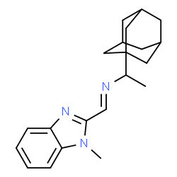 ChemSpider 2D Image | (E)-N-[1-(Adamantan-1-yl)ethyl]-1-(1-methyl-1H-benzimidazol-2-yl)methanimine | C21H27N3