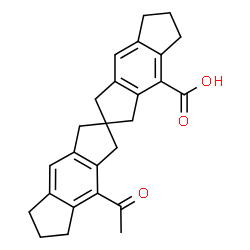 ChemSpider 2D Image | 4'-Acetyl-3,3',5,5',6,6',7,7'-octahydro-1H,1'H-2,2'-spirobi[s-indacene]-4-carboxylic acid | C26H26O3