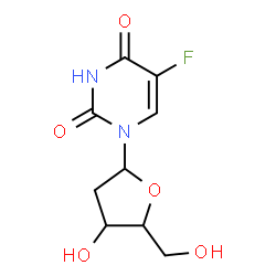 ChemSpider 2D Image | 1-(2-Deoxypentofuranosyl)-5-fluoro-2,4(1H,3H)-pyrimidinedione | C9H11FN2O5