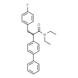 ChemSpider 2D Image | 2-(4-Biphenylyl)-N,N-diethyl-3-(4-fluorophenyl)acrylamide | C25H24FNO