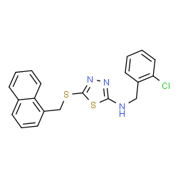 ChemSpider 2D Image | N-(2-Chlorobenzyl)-5-[(1-naphthylmethyl)sulfanyl]-1,3,4-thiadiazol-2-amine | C20H16ClN3S2