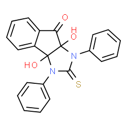 ChemSpider 2D Image | 3a,8a-Dihydroxy-1,3-diphenyl-2-thioxo-2,3,3a,8a-tetrahydroindeno[1,2-d]imidazol-8(1H)-one | C22H16N2O3S