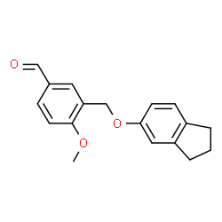 ChemSpider 2D Image | 3-[(2,3-Dihydro-1H-inden-5-yloxy)methyl]-4-methoxybenzaldehyde | C18H18O3