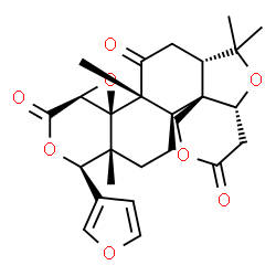 ChemSpider 2D Image | (4aR,6aS,8aR,8bR,9aS,12R,12aR,14aR,14bR)-12-(3-Furyl)-6,6,8a,12a-tetramethyldecahydro-3H-oxireno[d]pyrano[4',3':3,3a][2]benzofuro[5,4-f]isochromene-3,8,10(6H,9aH)-trione | C26H30O8