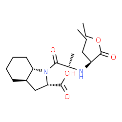 ChemSpider 2D Image | (2S,3aR,7aS)-1-[(2R)-2-{[(2S)-1-Ethoxy-1-oxo-2-pentanyl]amino}propanoyl]octahydro-1H-indole-2-carboxylic acid | C19H32N2O5