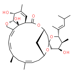 ChemSpider 2D Image | (1'R,2R,4S,4'S,5S,6S,8'R,10'Z,13'R,14'Z,16'Z,20'R,21'R,24'S)-4,21',24'-Trihydroxy-5,11',13',22'-tetramethyl-6-[(2E)-4-methyl-2-penten-2-yl]-3,4,5,6-tetrahydro-2'H-spiro[pyran-2,6'-[3,7,19]trioxatetrac
yclo[15.6.1.1~4,8~.0~20,24~]pentacosa[10,14,16,22]tetraen]-2'-one | C36H52O8