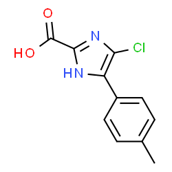 ChemSpider 2D Image | 4-Chloro-5-(4-methylphenyl)-1H-imidazole-2-carboxylic acid | C11H9ClN2O2