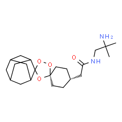 ChemSpider 2D Image | N-(2-Amino-2-methylpropyl)-2-[(1s,4s)-dispiro[cyclohexane-1,3'-[1,2,4]trioxolane-5',2''-tricyclo[3.3.1.1~3,7~]decan]-4-yl]acetamide | C22H36N2O4