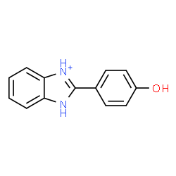ChemSpider 2D Image | 2-(4-Hydroxyphenyl)-1H-3,1-benzimidazol-3-ium | C13H11N2O
