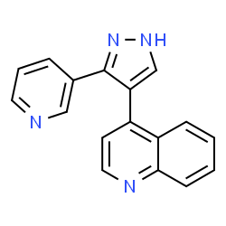 ChemSpider 2D Image | 4-[3-(3-Pyridinyl)-1H-pyrazol-4-yl]quinoline | C17H12N4