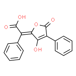 ChemSpider 2D Image | (2Z)-(3-Hydroxy-5-oxo-4-phenyl-2(5H)-furanylidene)(phenyl)acetic acid | C18H12O5