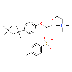 ChemSpider 2D Image | N,N,N-Trimethyl-2-{2-[4-(2,4,4-trimethyl-2-pentanyl)phenoxy]ethoxy}ethanaminium 4-methylbenzenesulfonate | C28H45NO5S