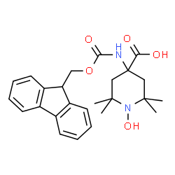 ChemSpider 2D Image | 4-{[(9H-Fluoren-9-ylmethoxy)carbonyl]amino}-1-hydroxy-2,2,6,6-tetramethyl-4-piperidinecarboxylic acid | C25H30N2O5