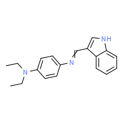 ChemSpider 2D Image | N,N-Diethyl-4-[(1H-indol-3-ylmethylene)amino]aniline | C19H21N3