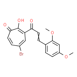 ChemSpider 2D Image | 5-Bromo-3-[3-(2,4-dimethoxyphenyl)acryloyl]-2-hydroxy-2,4,6-cycloheptatrien-1-one | C18H15BrO5
