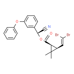 ChemSpider 2D Image | (S)-Cyano(3-phenoxyphenyl)methyl (1S,3S)-3-(2,2-dibromovinyl)-2,2-dimethylcyclopropanecarboxylate | C22H19Br2NO3