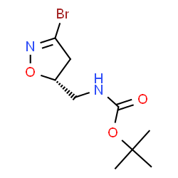 ChemSpider 2D Image | 2-Methyl-2-propanyl {[(5R)-3-bromo-4,5-dihydro-1,2-oxazol-5-yl]methyl}carbamate | C9H15BrN2O3
