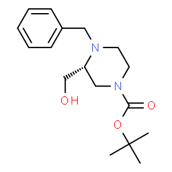 ChemSpider 2D Image | 2-Methyl-2-propanyl (3R)-4-benzyl-3-(hydroxymethyl)-1-piperazinecarboxylate | C17H26N2O3