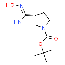 ChemSpider 2D Image | 2-Methyl-2-propanyl (3R)-3-(N-hydroxycarbamimidoyl)-1-pyrrolidinecarboxylate | C10H19N3O3
