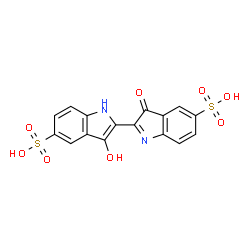 ChemSpider 2D Image | 3-Hydroxy-3'-oxo-1H,3'H-2,2'-biindole-5,5'-disulfonic acid | C16H10N2O8S2