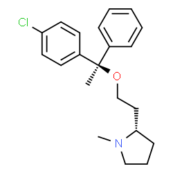 ChemSpider 2D Image | (2S)-2-{2-[(1R)-1-(4-Chlorophenyl)-1-phenylethoxy]ethyl}-1-methylpyrrolidine | C21H26ClNO