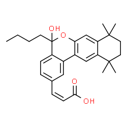 ChemSpider 2D Image | (2Z)-3-{4-Hydroxy-3-[5,5,8,8-tetramethyl-3-(pentyloxy)-5,6,7,8-tetrahydro-2-naphthalenyl]phenyl}acrylic acid | C28H36O4