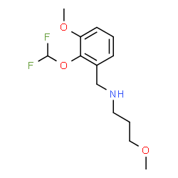 ChemSpider 2D Image | N-[2-(Difluoromethoxy)-3-methoxybenzyl]-3-methoxy-1-propanamine | C13H19F2NO3