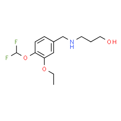 ChemSpider 2D Image | 3-{[4-(Difluoromethoxy)-3-ethoxybenzyl]amino}-1-propanol | C13H19F2NO3