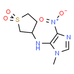 ChemSpider 2D Image | N-(1,1-Dioxidotetrahydro-3-thiophenyl)-1-methyl-4-nitro-1H-imidazol-5-amine | C8H12N4O4S