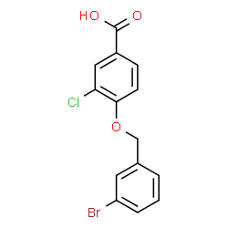 ChemSpider 2D Image | 4-[(3-Bromobenzyl)oxy]-3-chlorobenzoic acid | C14H10BrClO3