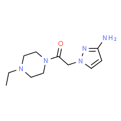 ChemSpider 2D Image | 2-(3-Amino-1H-pyrazol-1-yl)-1-(4-ethyl-1-piperazinyl)ethanone | C11H19N5O