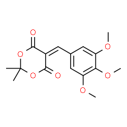 ChemSpider 2D Image | 2,2-Dimethyl-5-(3,4,5-trimethoxybenzylidene)-1,3-dioxane-4,6-dione | C16H18O7