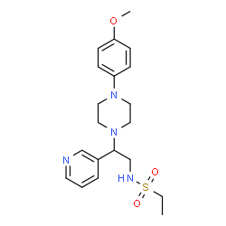 ChemSpider 2D Image | N-{2-[4-(4-Methoxyphenyl)-1-piperazinyl]-2-(3-pyridinyl)ethyl}ethanesulfonamide | C20H28N4O3S