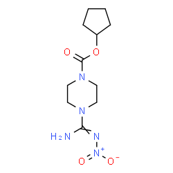 ChemSpider 2D Image | Cyclopentyl 4-(N'-nitrocarbamimidoyl)-1-piperazinecarboxylate | C11H19N5O4