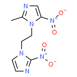 ChemSpider 2D Image | 2-Methyl-5-nitro-1-[2-(2-nitro-1H-imidazol-1-yl)ethyl]-1H-imidazole | C9H10N6O4