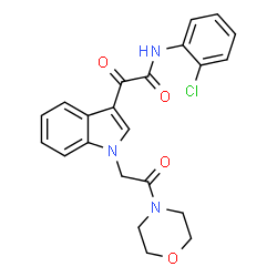 ChemSpider 2D Image | N-(2-Chlorophenyl)-2-{1-[2-(4-morpholinyl)-2-oxoethyl]-1H-indol-3-yl}-2-oxoacetamide | C22H20ClN3O4