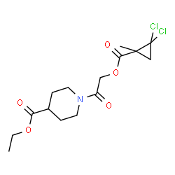 ChemSpider 2D Image | Ethyl 1-({[(2,2-dichloro-1-methylcyclopropyl)carbonyl]oxy}acetyl)-4-piperidinecarboxylate | C15H21Cl2NO5